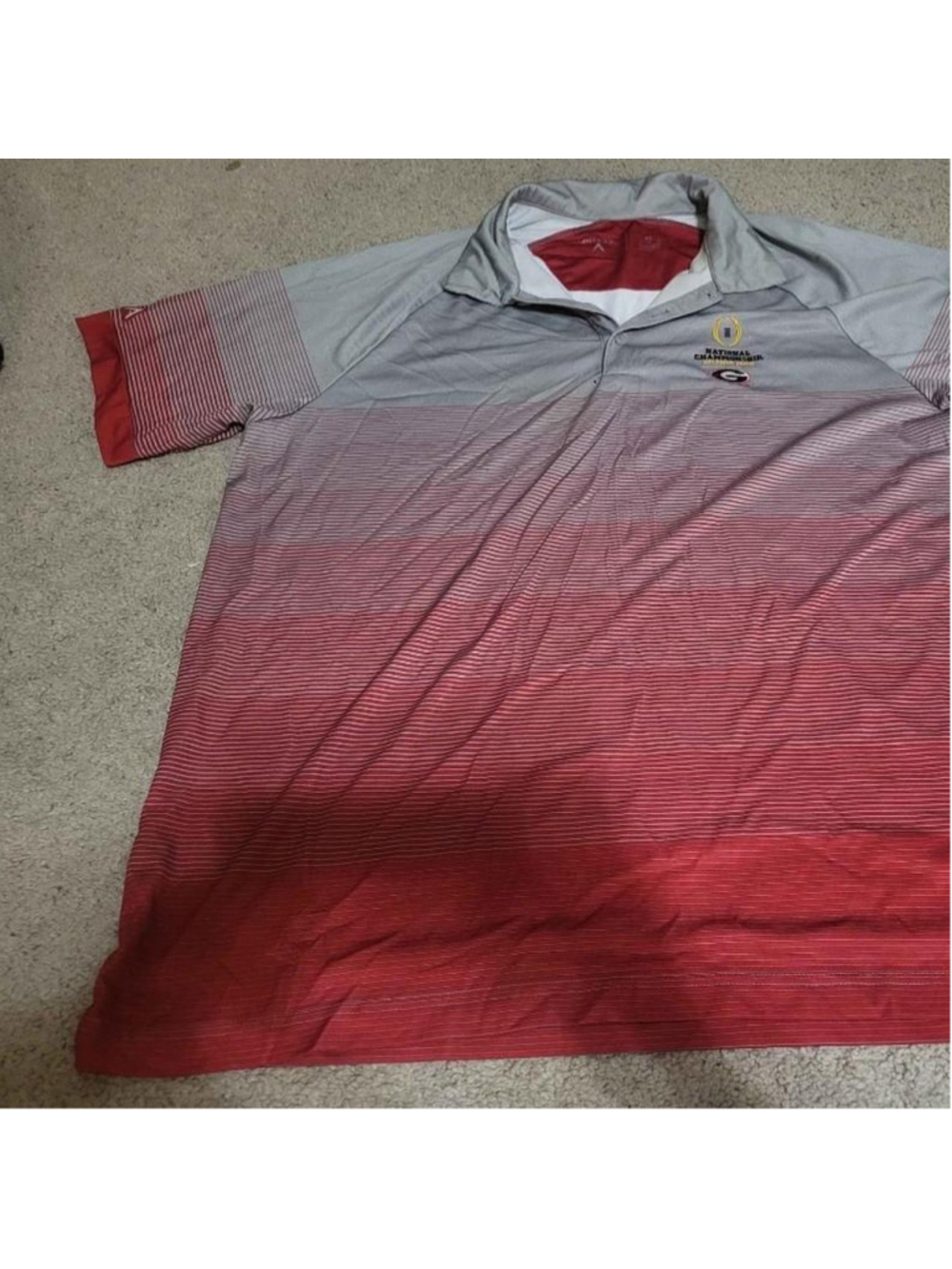 Antigua red and gray GA polo shirt National Championship Atlanta 2018 Size XL #c